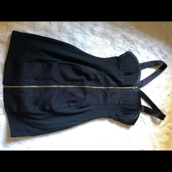 Black Mini Dress Zips In Front Metropark - Picture 1 of 3